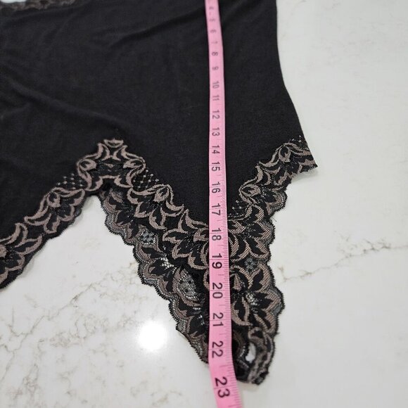 Soma Black Top Size Small Lace Trim Rayon Bamboo Blend Camisole Coquette - Picture 5 of 7